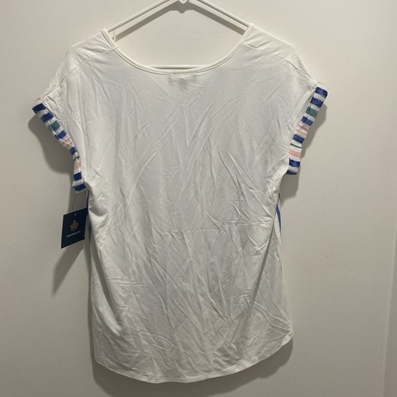 Fortune + Ivy Clare’s Tie Front Mixed Material Top - Small - Picture 5 of 5